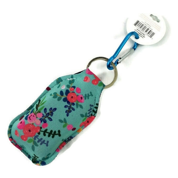 Care Cover Hand Sanitizer and Serene Floral Holder Set Carabiner Clip On - Picture 2 of 6